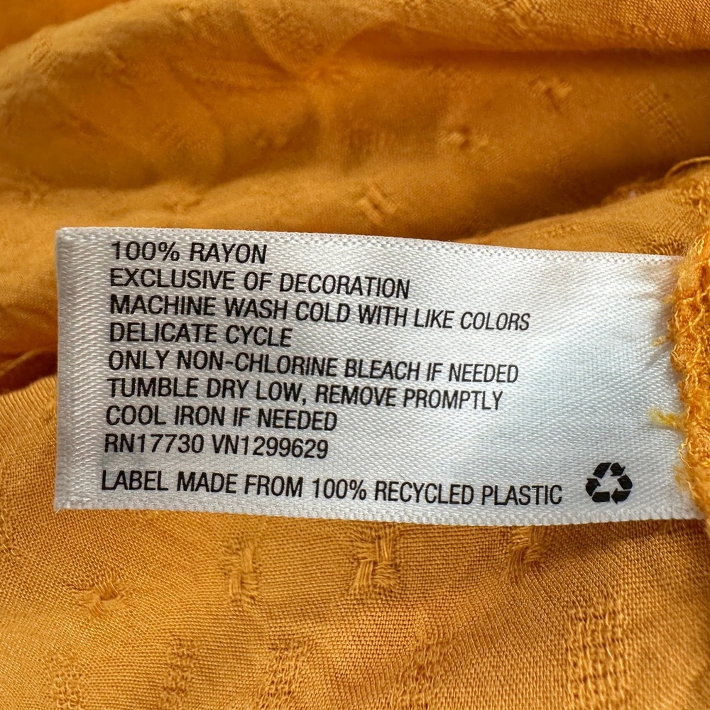 Knox Rose Mustard Yellow Tiered Crochet Lace Clip Dot Babydoll Top Plus Size 4X - Picture 3 of 8